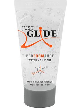 Just Glide Performance, Vatten- och Silikonbaserat Glidmedel, 20 ml
