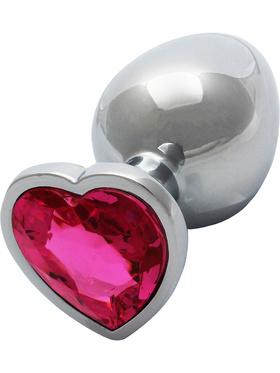 Ouch! Heart Gem Metal Butt Plug, large, silver