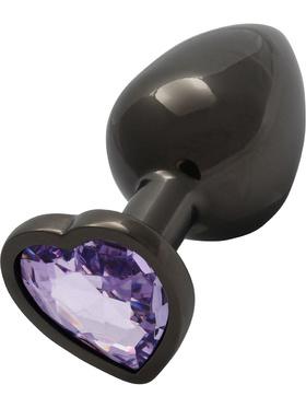 Ouch! Heart Gem Metal Butt Plug, large, grå